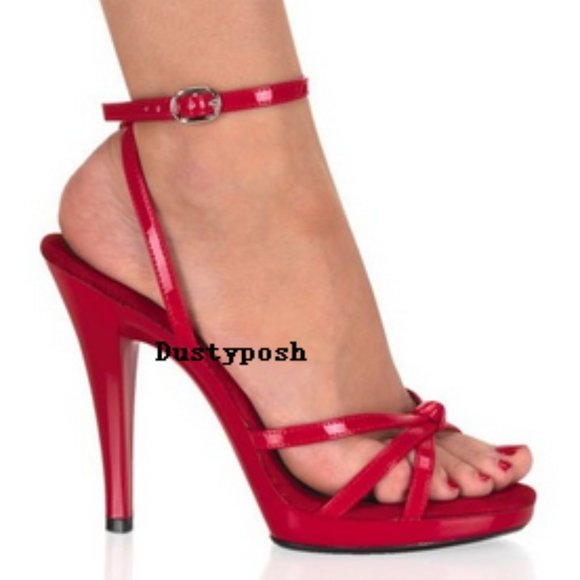Pleaser Shoes High Heel Red Sandal Stripper Platform Pole Dancer Christmas 5 - Picture 2 of 5